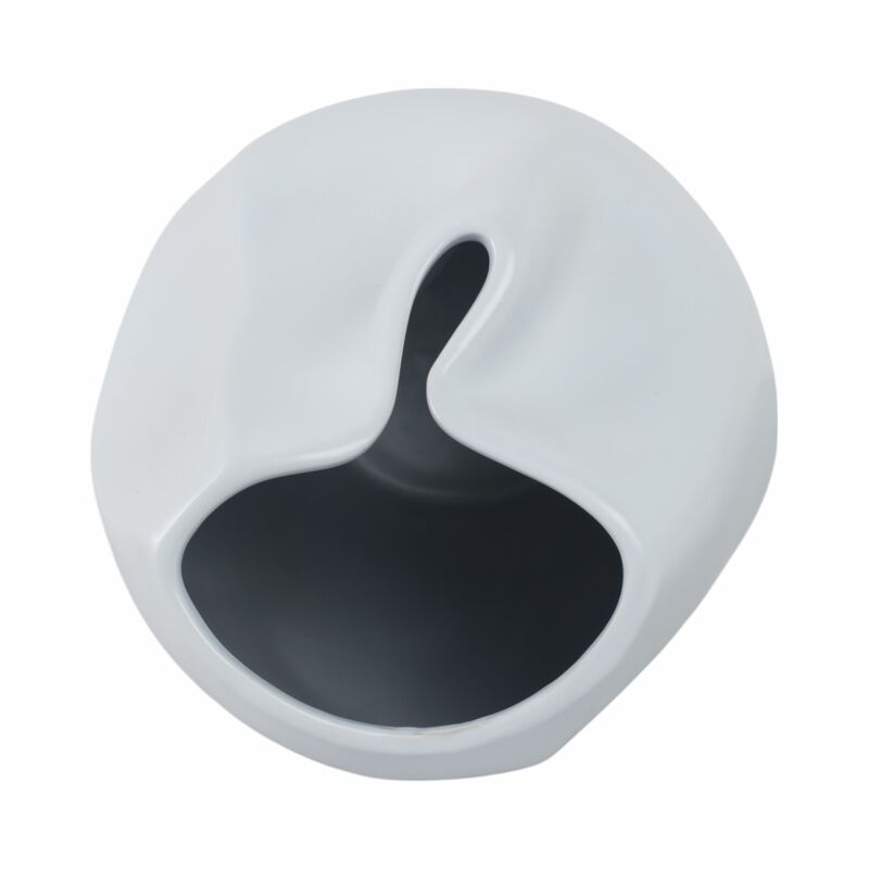 Cer, 14"h Abstract Vase, White image number 5