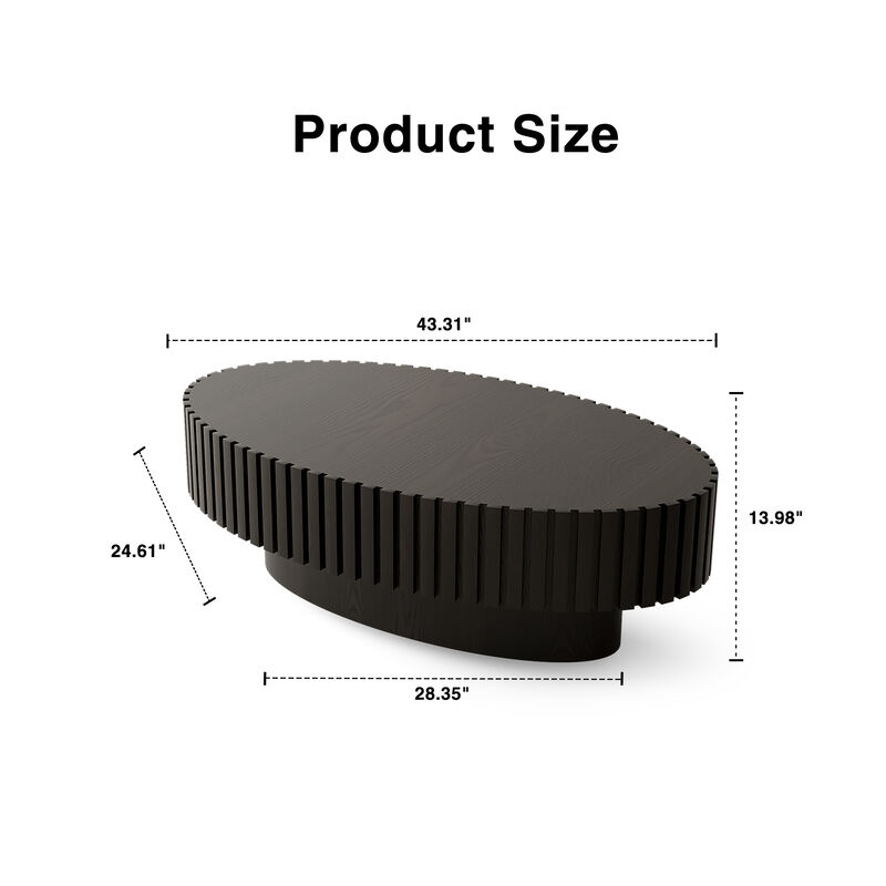 Publug Olive-Shaped Wooden  Coffee Table image number 6