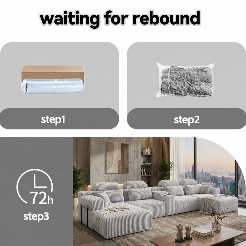 Kupkex U-Shaped Sectional Sofa image number 8