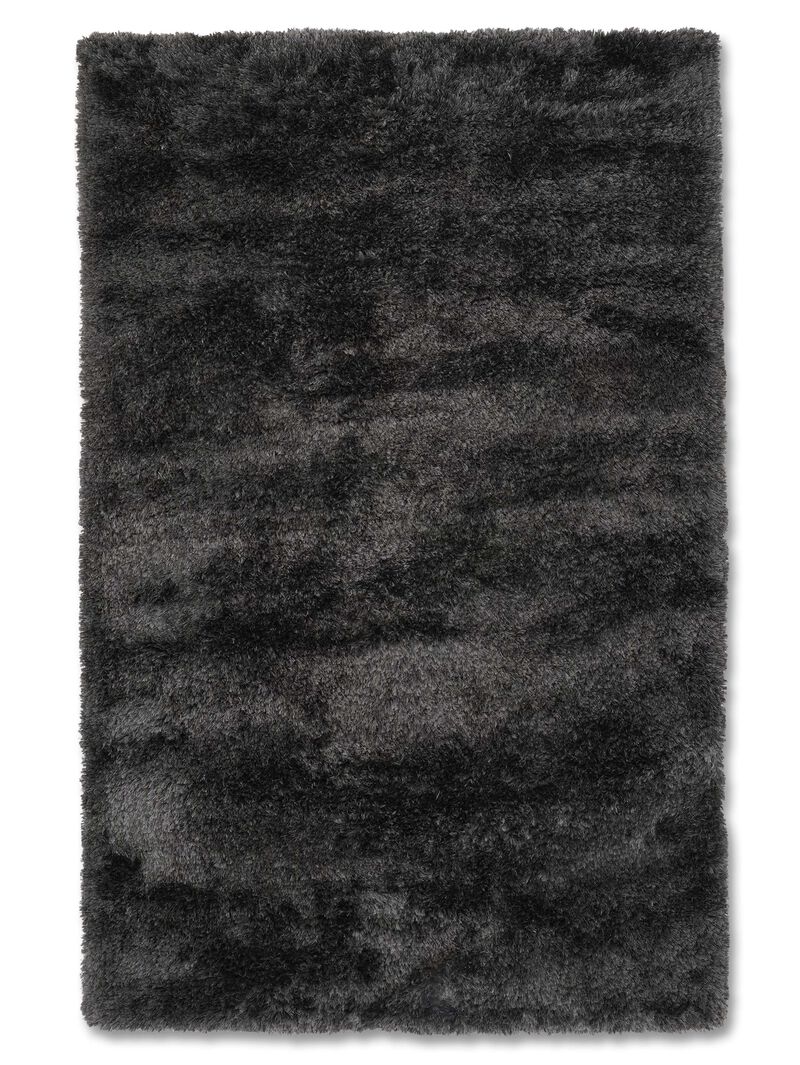 RUGSOTIC CARPETS HAND TUFTED SHAG POLYESTER ECO-FRIENDLY AREA RUGS - 9'x12', Rectangle, Charcoal, Solid Plain Design, High Pile Thick Handmade Anti Skid Area Rugs for Living Room, Bed Room K00111 image number 0