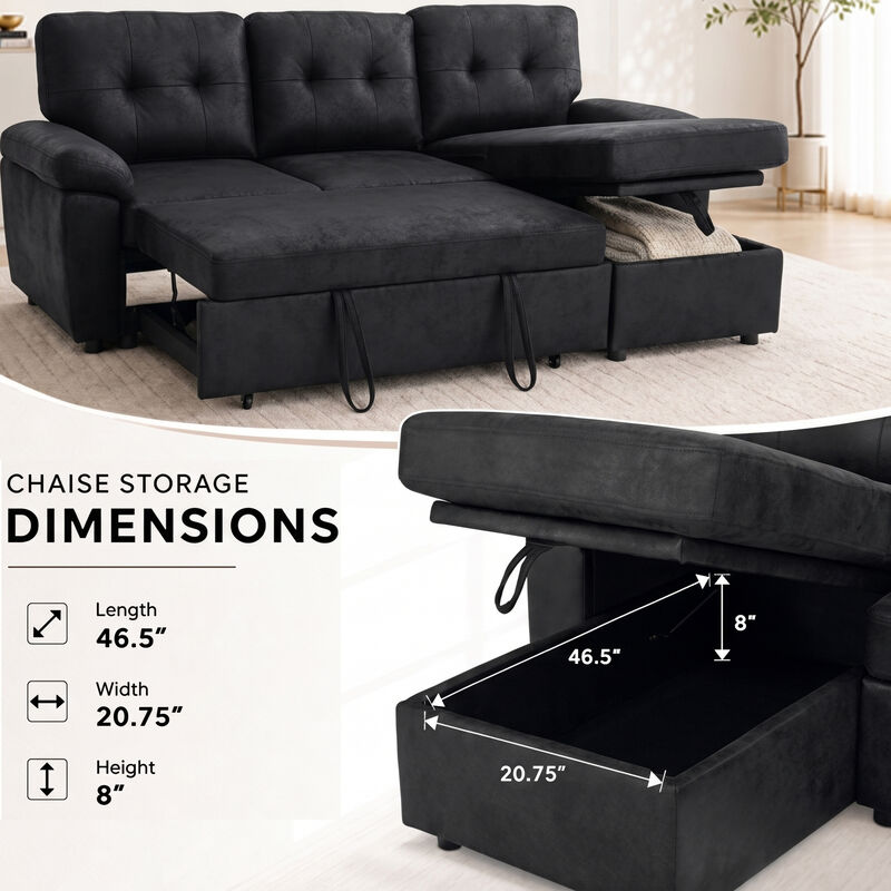 TATEUS  L-Shaped Pull-Out Sectional Sofa image number 6