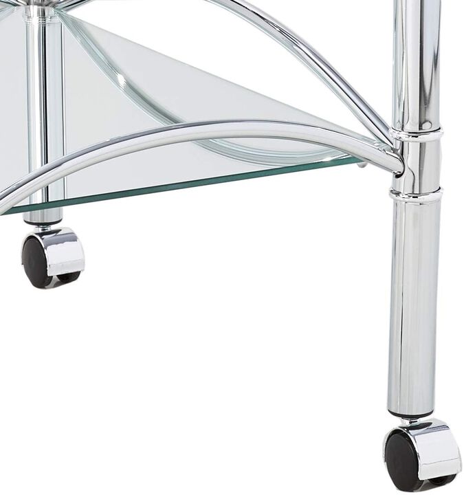 Traditional Chrome and Glass Serving Cart