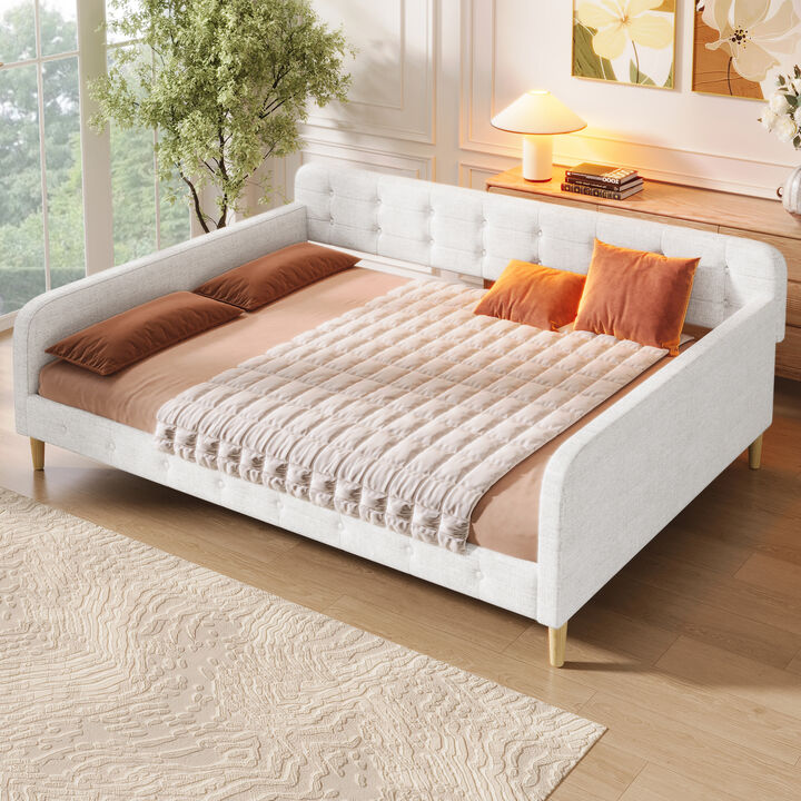 Merax Upholstered Daybed with 4 Support Legs