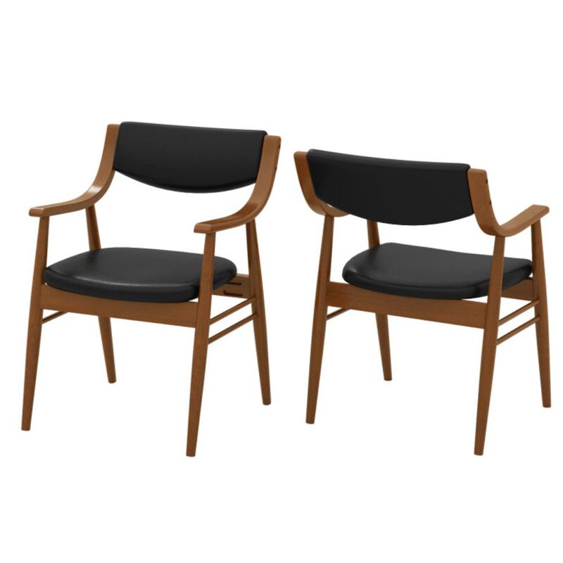 Hivvago Wooden Dining Chair Set of 2 with Padded Seat and Back