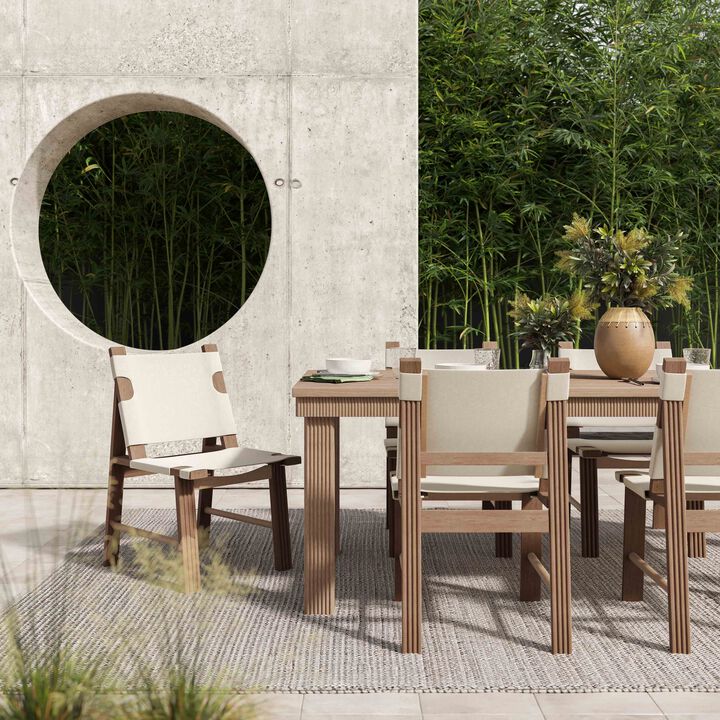 Cassie Natural Outdoor 108" Rectangular Dining Table