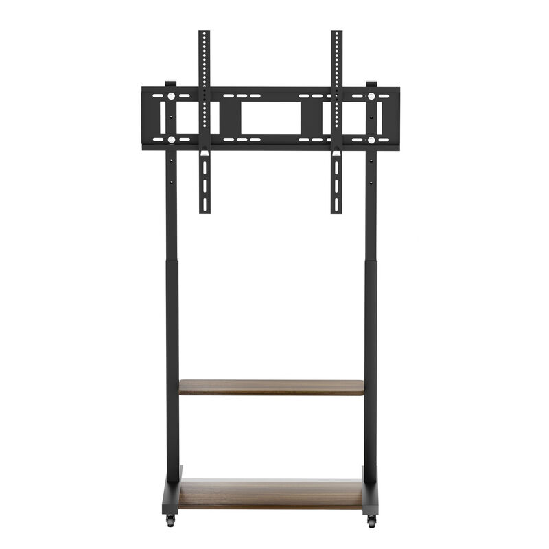 Rolling TV Floor Stand w/ MDF Shelves Height Adjustable TV Cart Mount image number 0