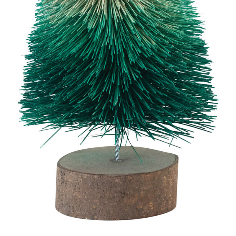 Curved Sisal Bottle Brush Tree with Wood Base, Green Ombre image number 2