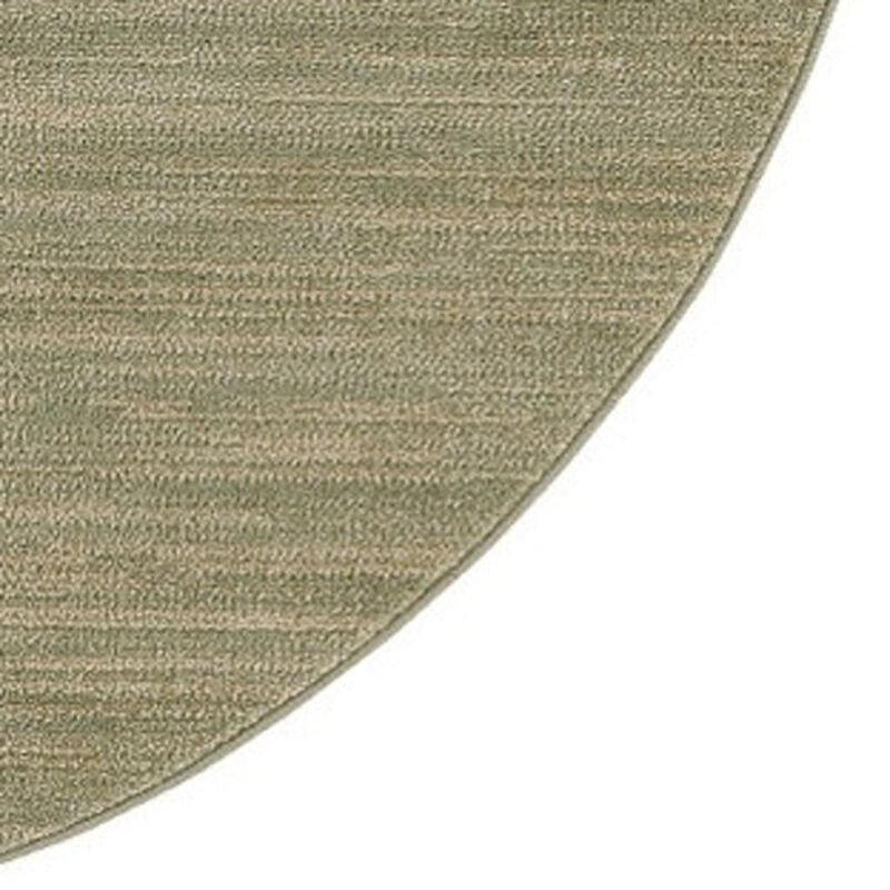 HomeRoots 8' Green And Gold Round Abstract Indoor Outdoor Area Rug image number 2