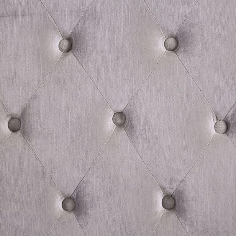 Simple Relax Velvet-like Fabric Queen Bed with Wingback Headboard in Gray image number 3