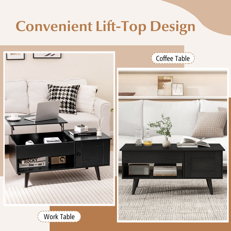 Lift Top Coffee Table with Storage and Hidden Compartment image number 7