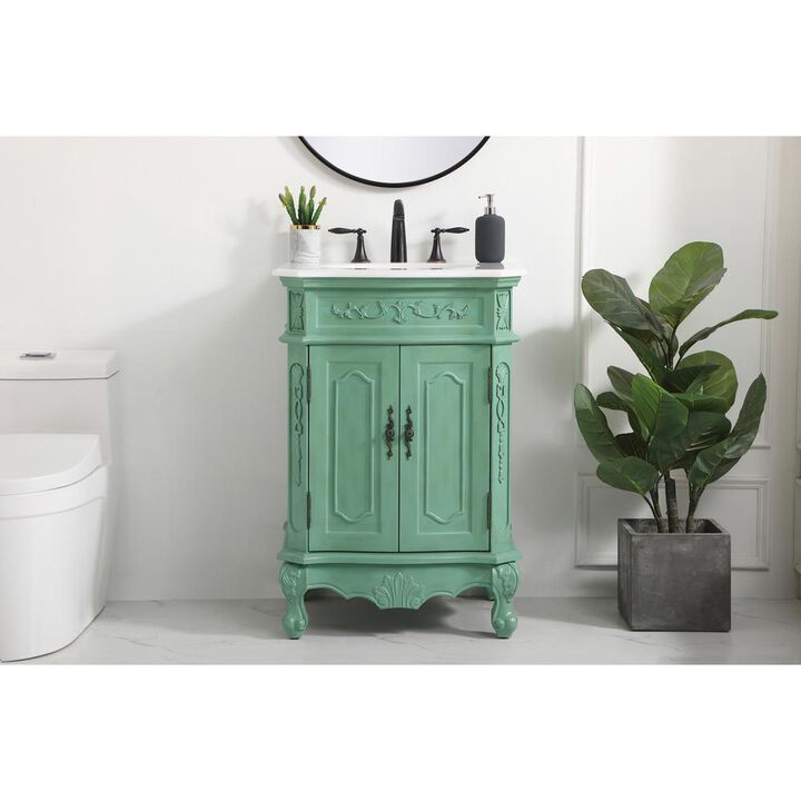 Elegant Kitchen and Bath 24 inch Single Bathroom vanity in vintage mint