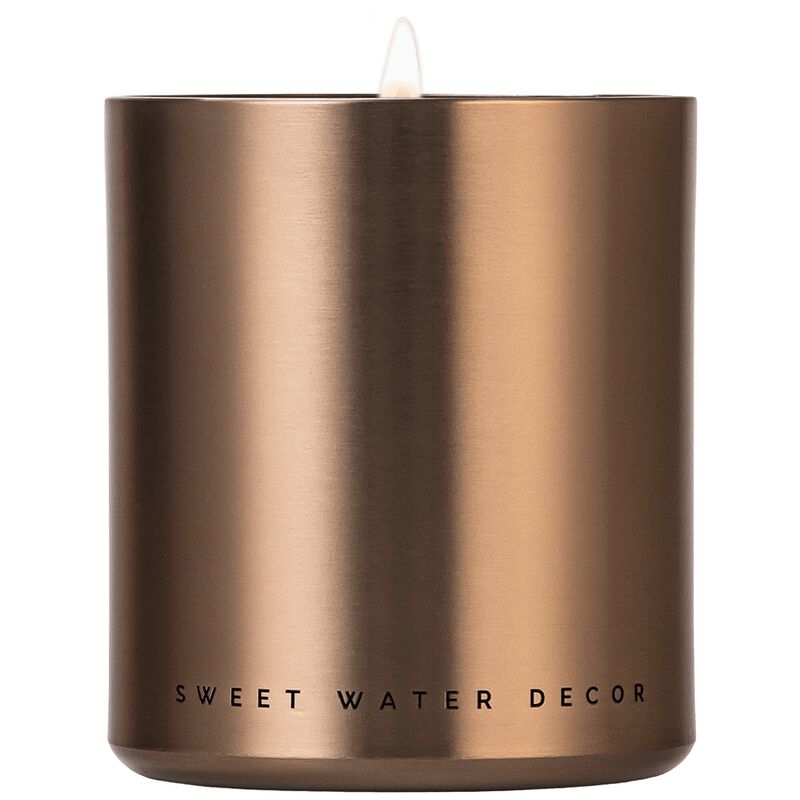 Sweet Water Decor Hello Fall 10 oz Soy Candle, Bronze Aluminum Metal Jar image number 2