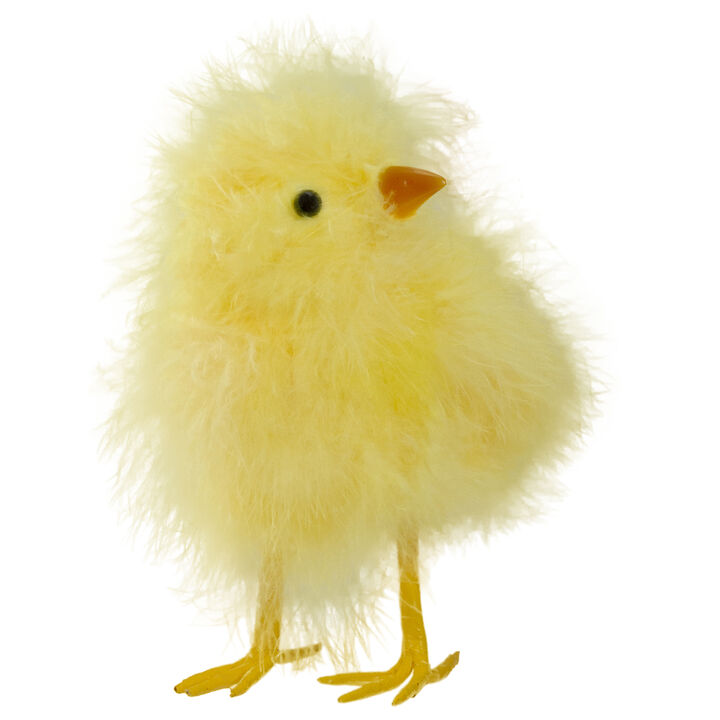 5.25" Yellow Furry Left Facing Chick Easter Figure