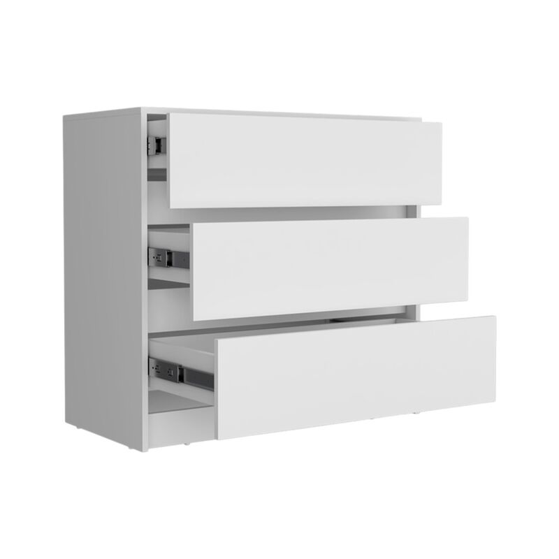 HomeRoots 33" Black Three Drawer Dresser image number 2