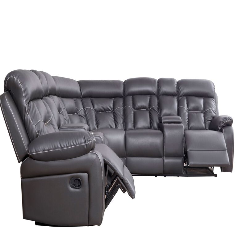 Sectional Sofa with Manual Reclining