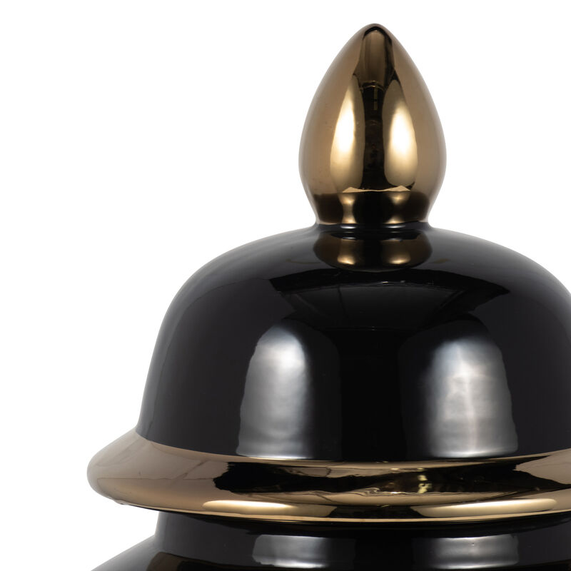 18" Temple Jar, Black/Gold image number 2