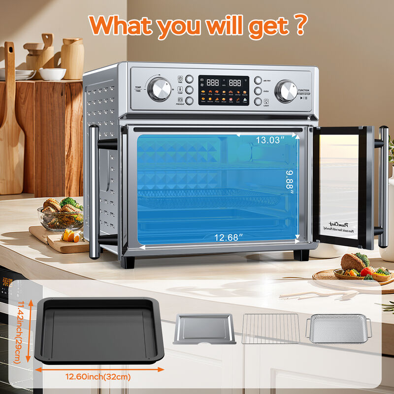 26QT French Double-Door Air Fryer Convection Toaster Oven, 7-in-1 Multi-Function Stainless Steel Toaster Oven image number 7