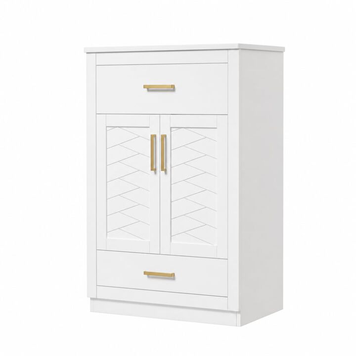 ELEMENT ACE 24 Inch Bathroom Vanity with Integrated Ceramic Sink, Storage Cabinet with Doors and Drawers for Small Restrooms