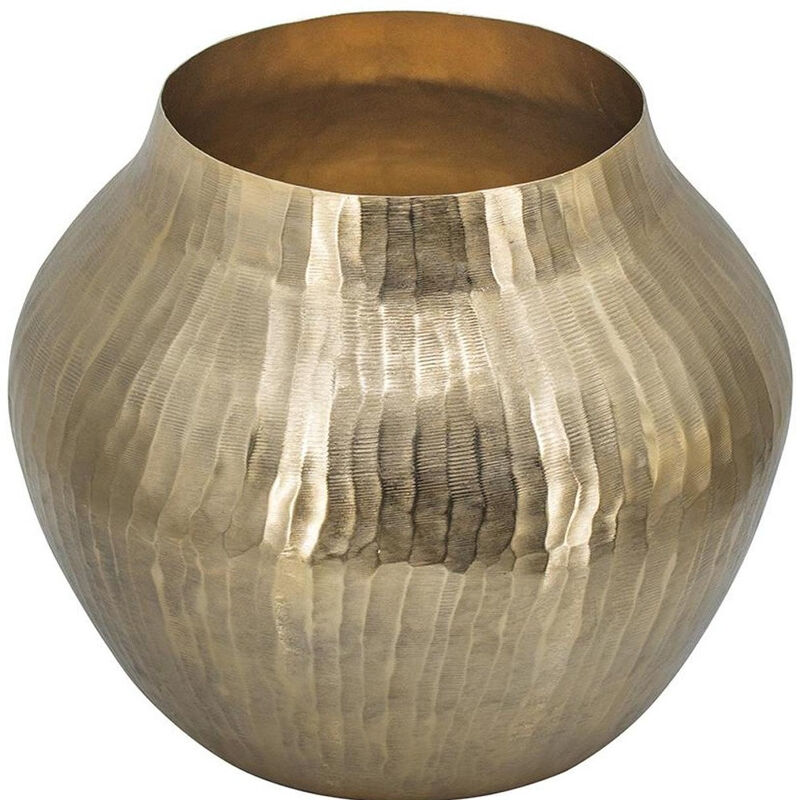 HomeRoots 11" Gold Aluminum Round Table Vase image number 5