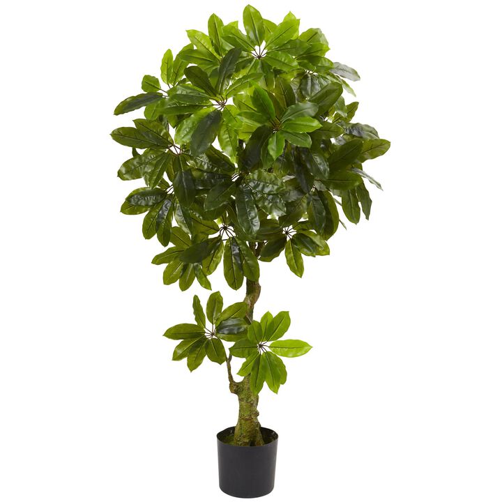 HomPlanti 5 Feet Schefflera Artificial Tree UV Resistant (Indoor/Outdoor)