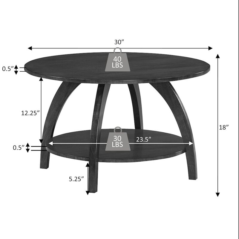 Convenience Concepts Aldrin Coffee Table with Shelf