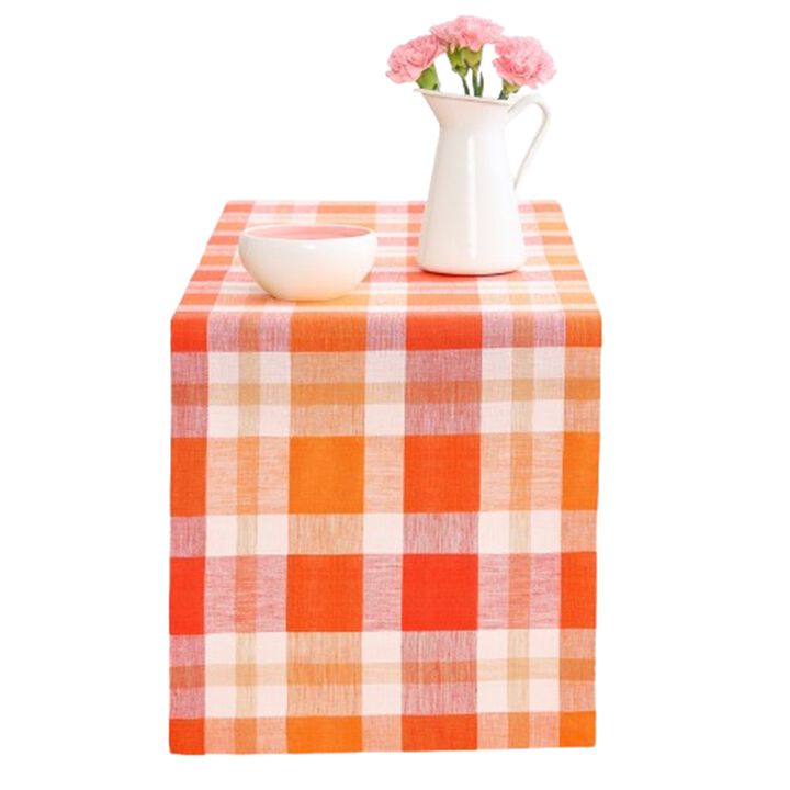 Solino Home 100% Pure Linen Table Runner - Fall Buffalo Check