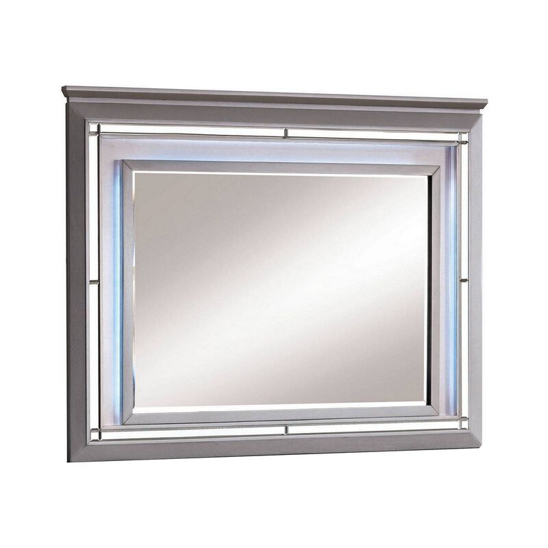 Bellanova Contemporary Style Mirror , Silver-Benzara image number 1