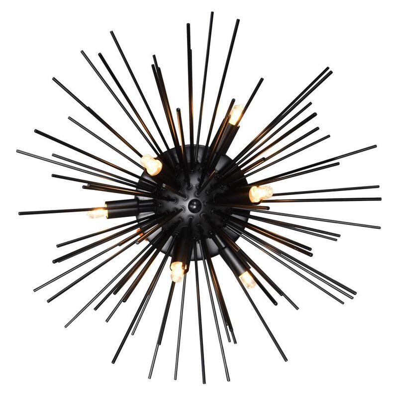 Savannah 6 Light Flush Mount With Black Finish