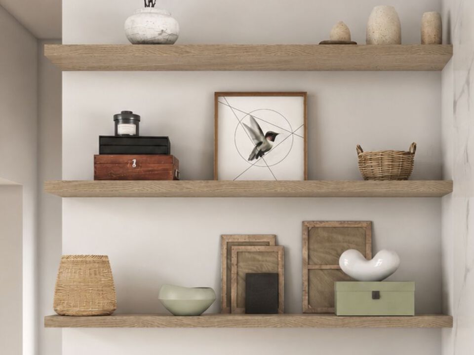 White Oak Floating Shelf