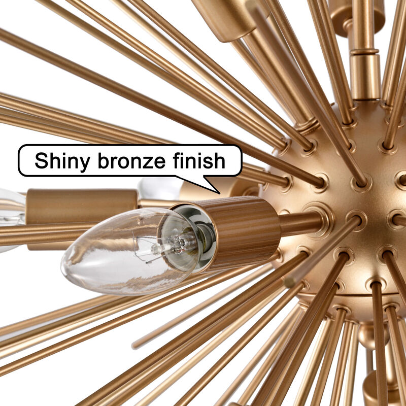 Aika Shiny Bronze 12-light Shiny Bronze Sputnik Sphere Chandelier image number 4