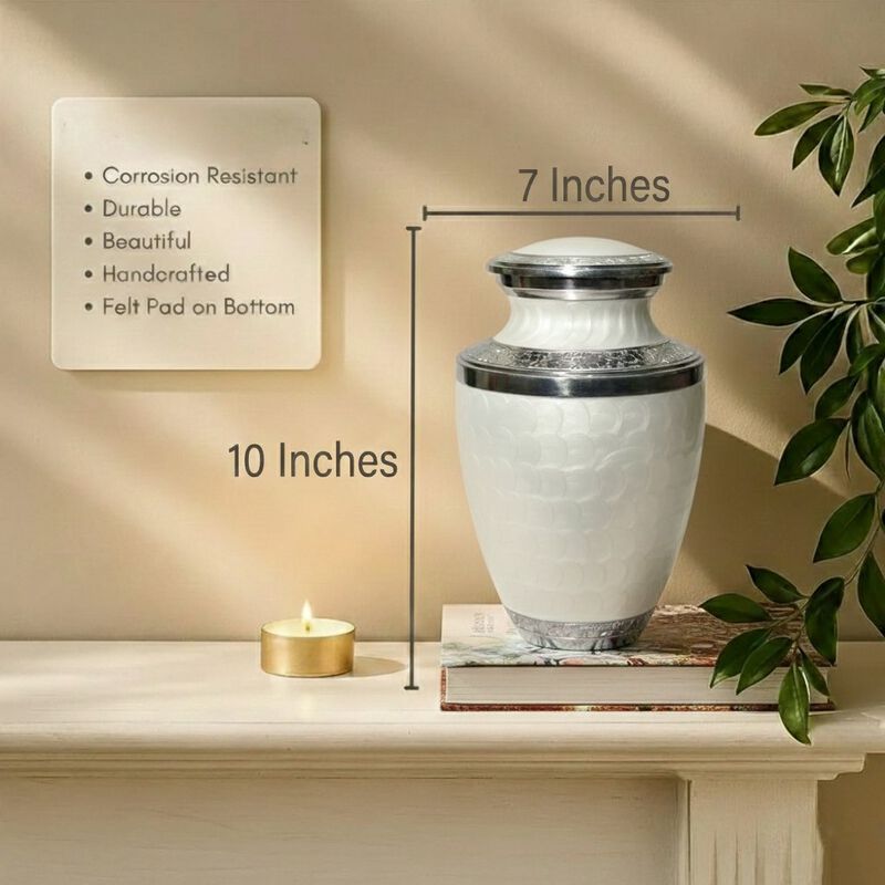 silver-toned accents urn image number 3
