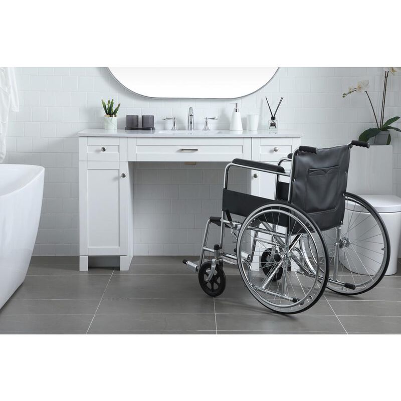Elegant Kitchen and Bath 54 Inch ADA Compliant Bathroom Vanity In White