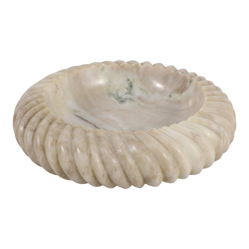 12x12" Ribbed Marble Bowl, Beige image number 4
