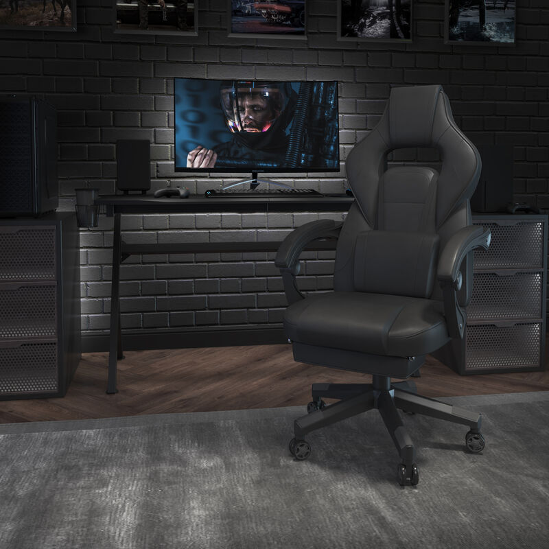 X40 Gaming Chair Racing Ergonomic Computer Chair with Fully Reclining Back/Arms, Slide-Out Footrest, Massaging Lumbar - / image number 1