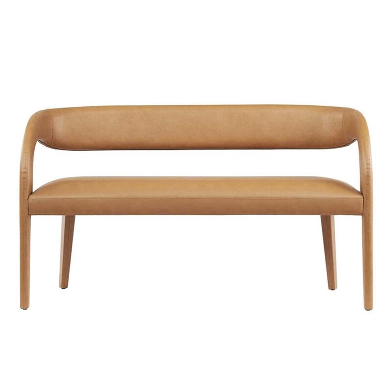 Modway Pinnacle Vegan Leather Accent Bench in Tan image number 3