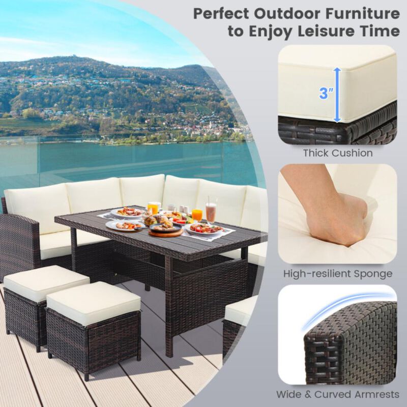 Hivvago 7 Pieces Wicker Patio Furniture Set