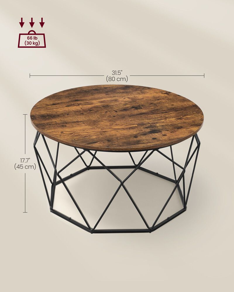 Modern Round Coffee Table - Sleek Wood Design, Perfect for Living Room Decor image number 5