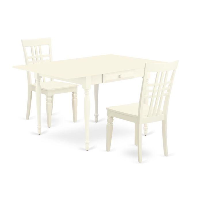 East West Furniture Dining Room Set Linen White
