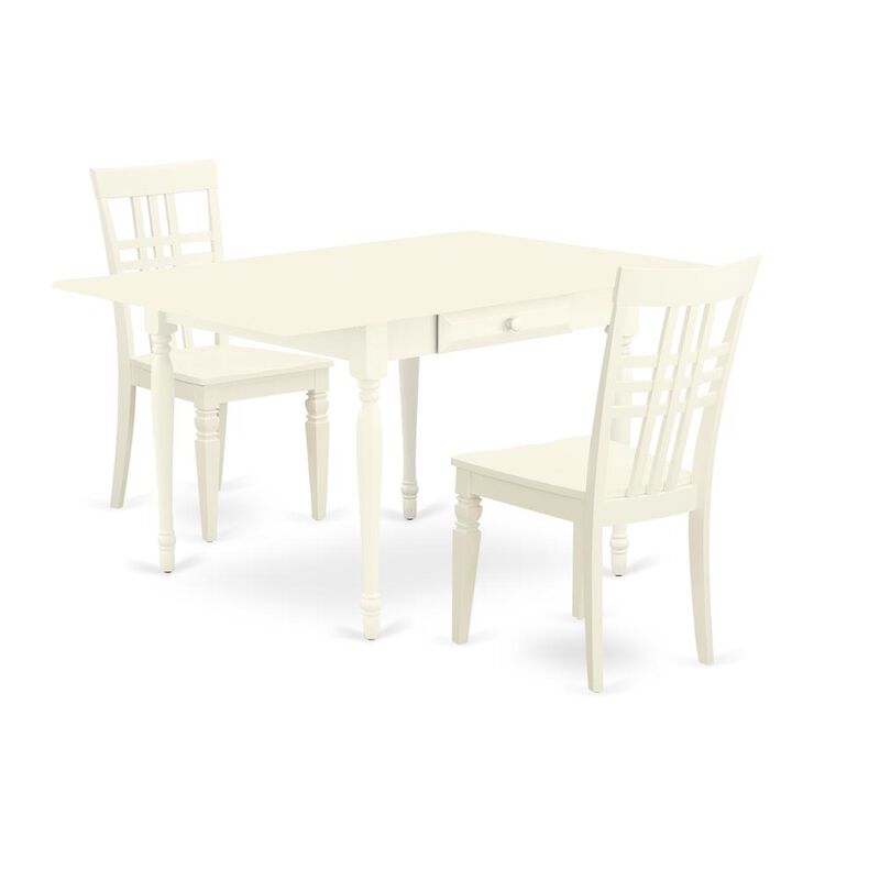 East West Furniture Dining Room Set Linen White