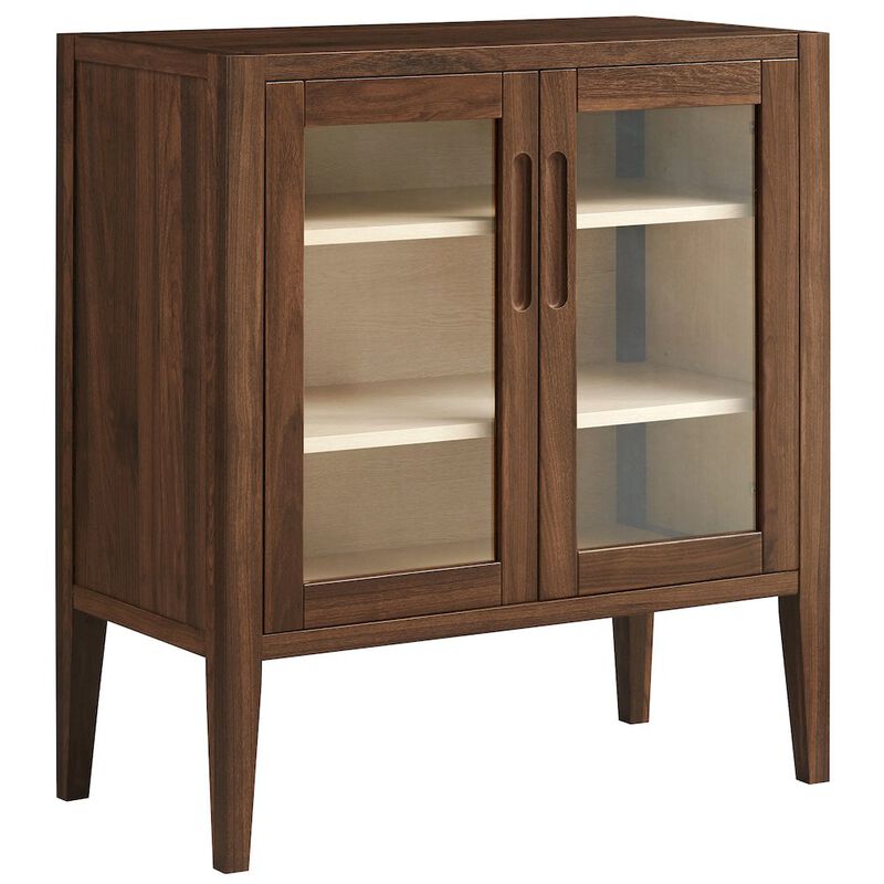 Modway Nell 36 Inch Accent Storage Cabinet in Walnut &ndash; Tea/Coffee Small Buffet Cabinet with Shelves for Living Room, Hallway, or Entryway image number 0