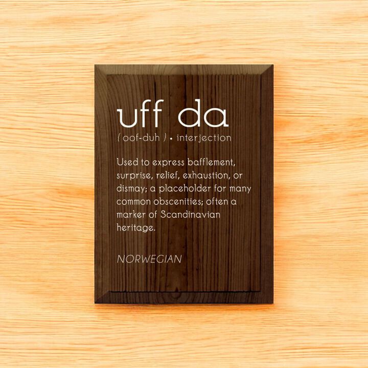 Uff Da Definition Wooden Wall Sign Scandinavian Farmhouse Decor