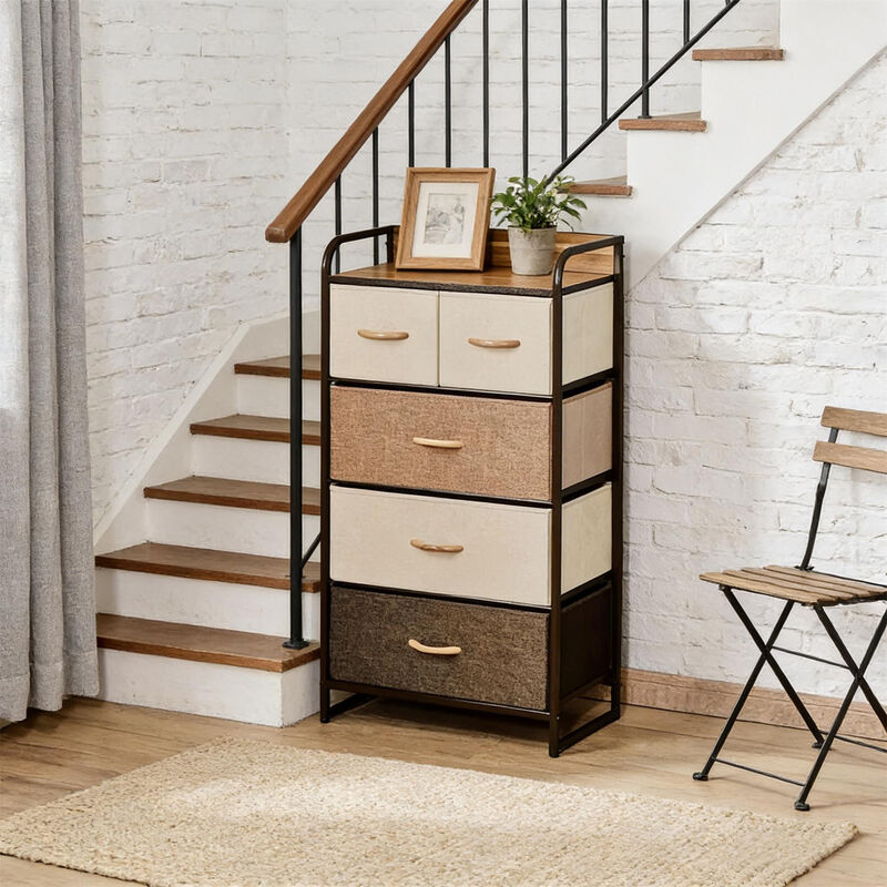 5 Drawer Dresser Storage Tower, Organizer Unit for Hallway Entryway Laundry Living Room image number 2