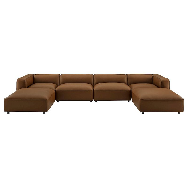 Auren 6-Piece Upholstered Vegan Leather Modular Sofa image number 0