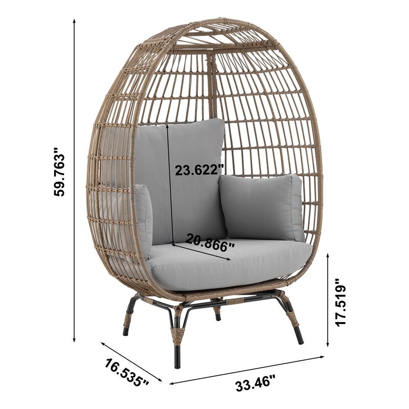 Spezia Gray Patio Egg Chair