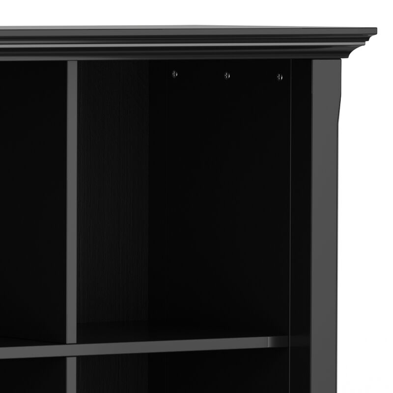 Acadian SOLID WOOD 57 inch Wide Transitional 8 Cube Storage Sofa Table in Black image number 6