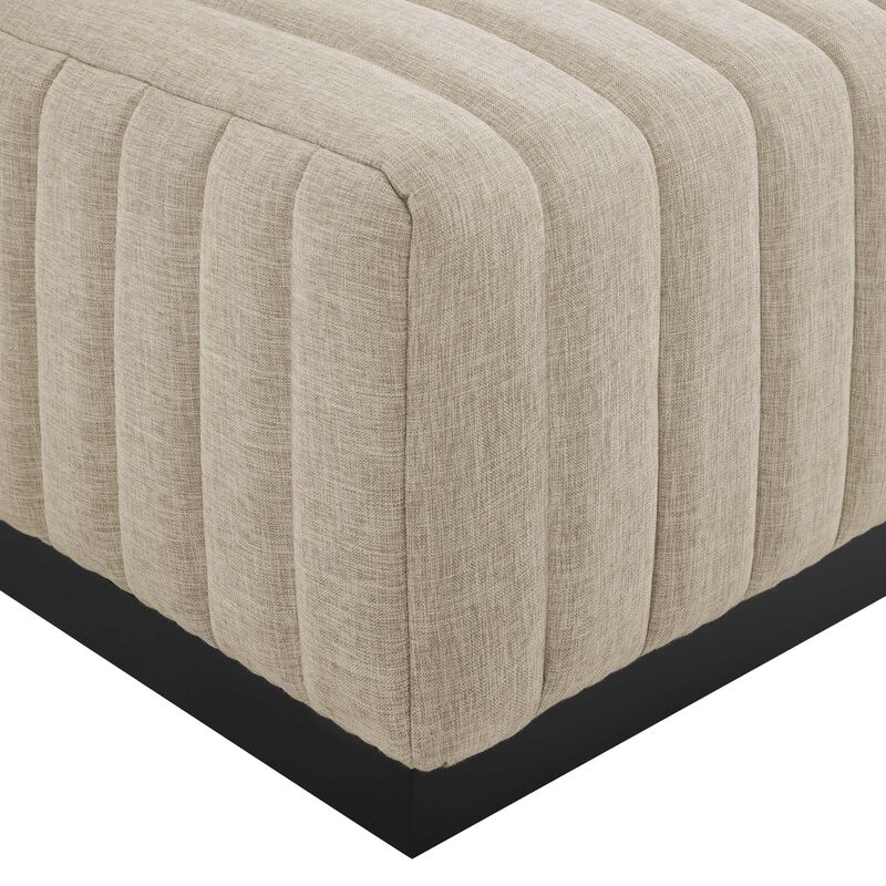 Conjure Channel Tufted Upholstered Fabric Ottoman