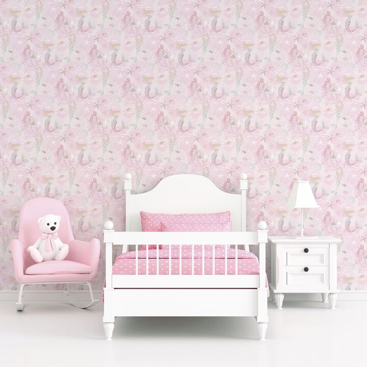 Tiny Tots 2 Mermaids Pink Wallpaper G78390
