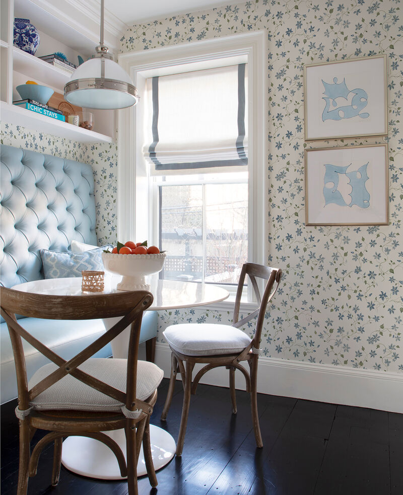 Betsy Blue Heather Floral Trail Wallpaper image number 3