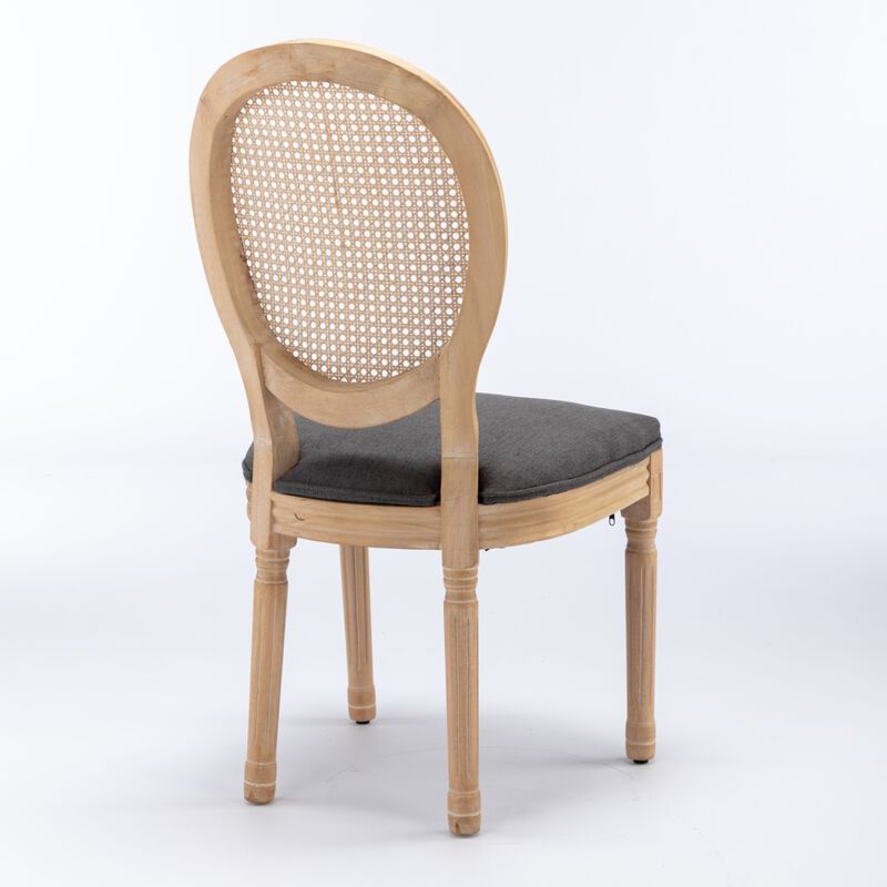Streamdale Antique Gray Rattan Dining Chair, Set of 2 image number 4