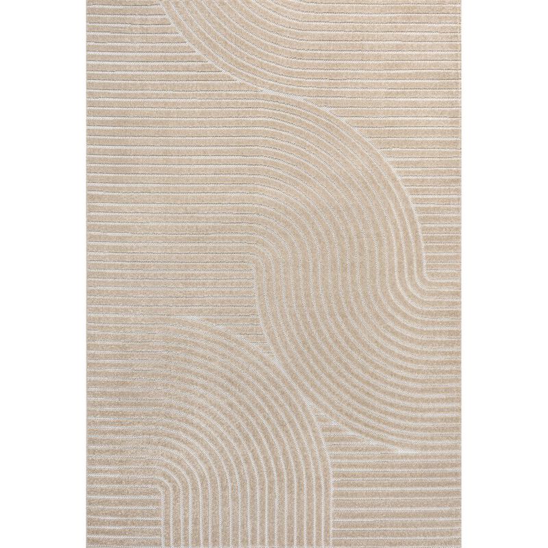 Hallie High-Low Minimalist Curve Geometric Indoor/Outdoor Area Rug